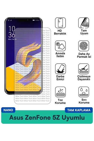 Milat Tech طبقة حماية للشاشة من Asus ZenFone 5Z Nano مقاومة للخدوش والصدمات