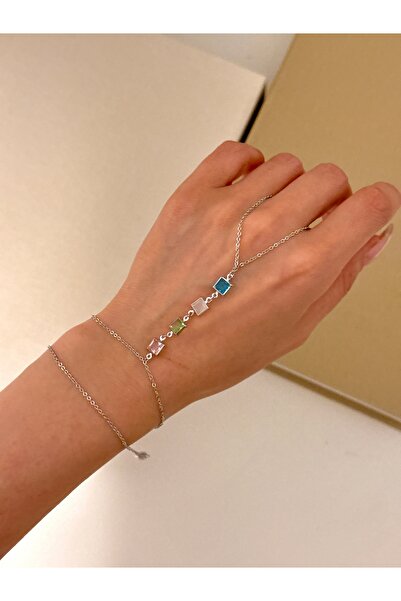 YOUES JEWELRY سوار شاهميران فضي للنساء من الفولاذ