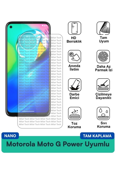 Milat Tech طبقة حماية للشاشة من موتورولا موتو جي باور نانو مقاومة للخدوش والص...