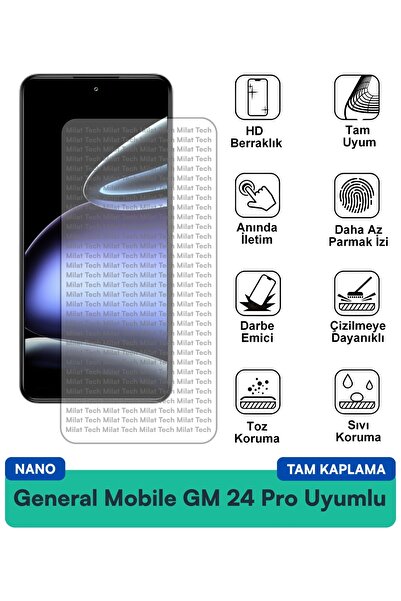 Milat Tech طبقة حماية للشاشة من جنرال موبايل GM 24 Pro نانو مقاومة للخدوش وال...