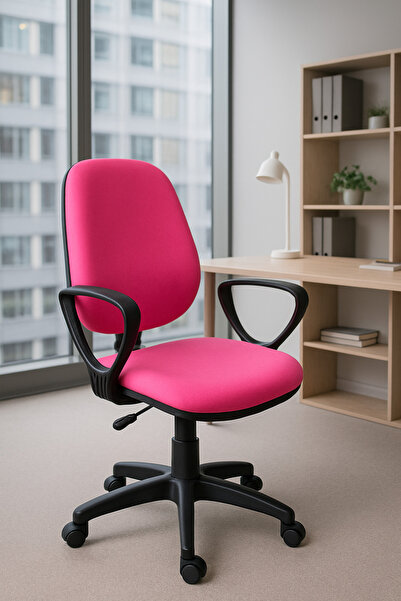 ChairLife DOLE Siyah Gövde/Pembe Döşemeli Ofis Büro Sekreter Bilgisayar Çalış...