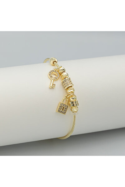 ElectraStore Brățară Tip Pandora Placată Cu Aur Galben