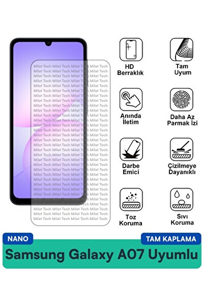 Milat Tech طبقة حماية شاشة سامسونج جالاكسي A07 نانو مقاومة للخدوش والصدمات