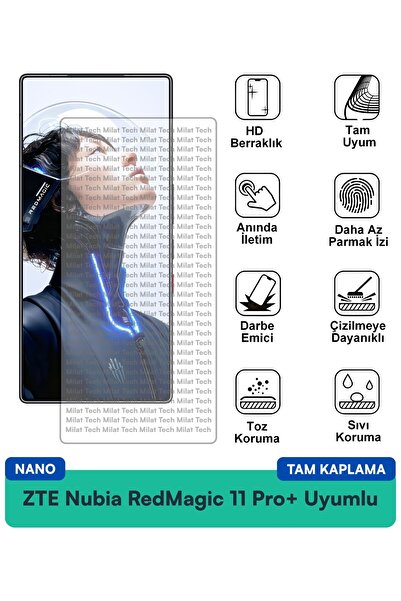 Milat Tech ZTE Nubia RedMagic 11 Pro+ Nano Ekran Koruma Filmi Esnek İnce Yapı...