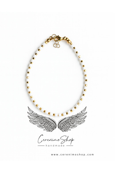 Cerenimo Shop خلخال مصنوع يدويًا من الخرز (23 سم)