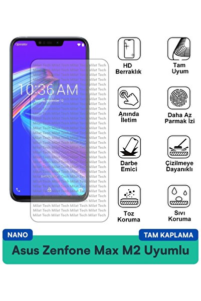 Milat Tech طبقة حماية للشاشة من Asus Zenfone Max M2 Nano مضادة للخدش ومضادة ل...