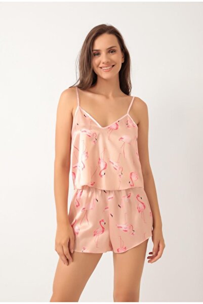 Shozy Boutique طقم بيجامة نسائي مع شورت ساتان