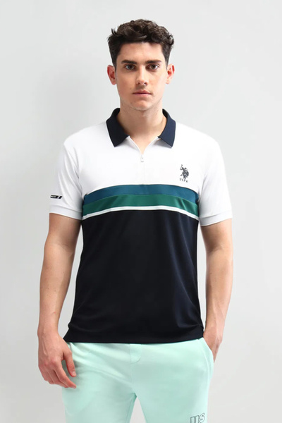 U.S. Polo Assn. Mens Colour blocked Polo Shirt