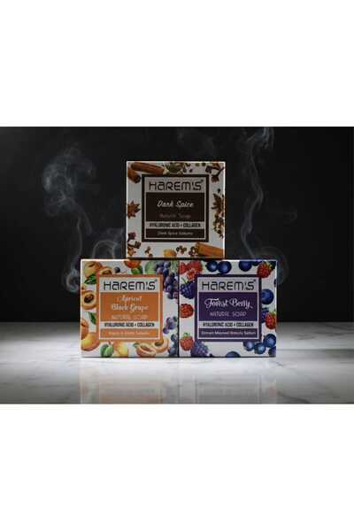 HAREM'S 3-Pack Soap with Collagen, Apricot, Forest Fruits