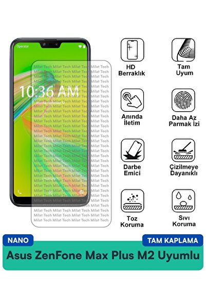 Milat Tech طبقة حماية للشاشة من Asus ZenFone Max Plus M2 مقاومة للخدوش والصدمات