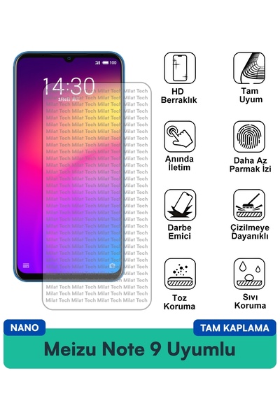 Milat Tech طبقة حماية للشاشة من Meizu Note 9 Nano مقاومة للخدوش والصدمات