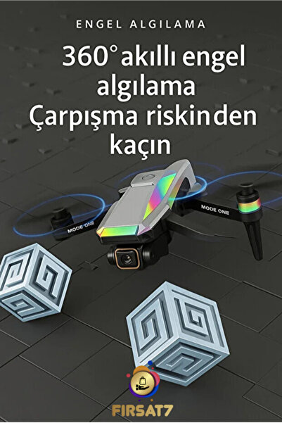 Fırsat7 Akıllı Drone S5 Pro 4K HD Kamera Yüksek Batarya Kapasiteli Kumandalı ...