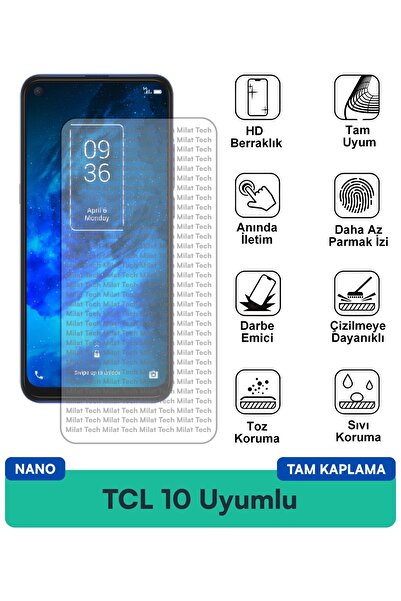 Milat Tech طبقة حماية شاشة TCL 10 Nano رقيقة ومرنة ومقاومة للصدمات ومقاومة لل...