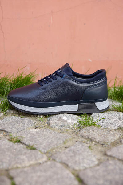 Vantaggio Marven Синій 100% натуральна шкіра Чоловічі повсякденні черевики