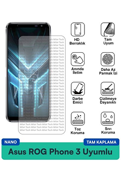 Milat Tech طبقة حماية للشاشة من Asus ROG Phone 3 Nano مقاومة للخدوش والصدمات