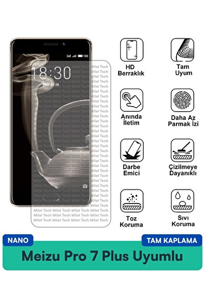 Milat Tech طبقة حماية شاشة Meizu Pro 7 Plus Nano مقاومة للبقع ومضادة لبصمات ا...