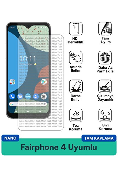 Milat Tech فيلم حماية شاشة Fairphone 4 Nano مقاوم للخدوش والصدمات