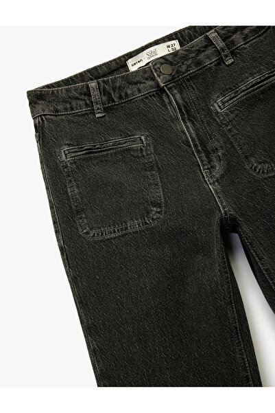 Koton X Sibil Çetinkaya - Slim Fit Pocket Detailed Flared Jean Trousers - Flare Jeans