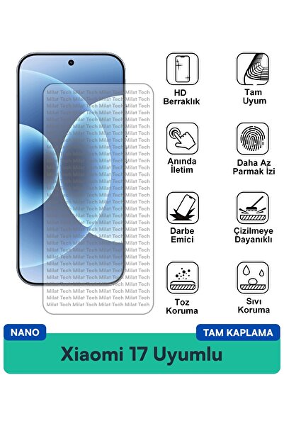 Milat Tech طبقة حماية للشاشة Xiaomi 17 Nano عالية الحساسية ومقاومة للصدمات وم...