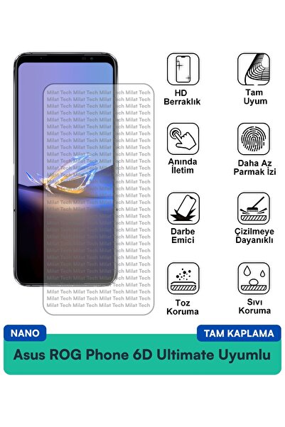Milat Tech طبقة حماية للشاشة من Asus ROG Phone 6D Ultimate Nano مقاومة للخدوش...