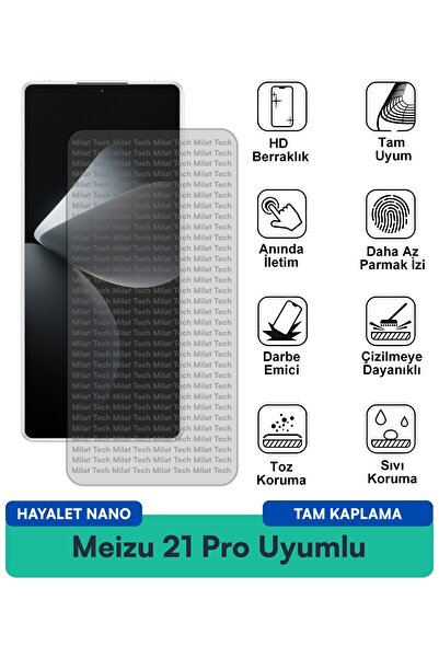 Milat Tech طبقة حماية للشاشة من Meizu 21 Pro Hayalet Nano مقاومة للخدوش والصدمات