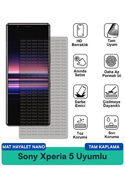 Milat Tech Sony Xperia 5 Matte Ghost Nano Screen Protection Film Resistant to...