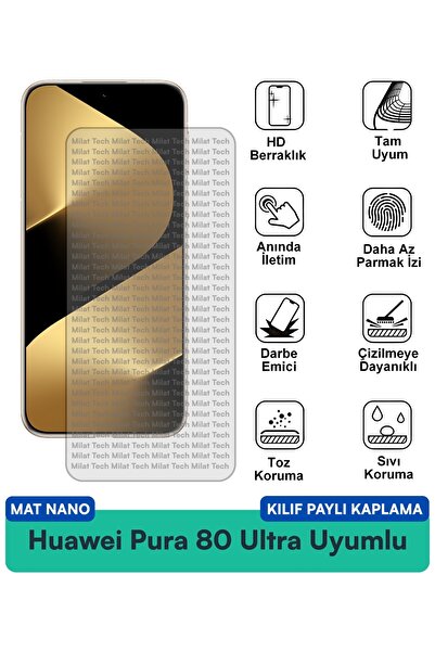 Milat Tech غطاء حماية نانو متوافق مع هاتف هواوي بورا 80 ألترا مع طبقة حماية ل...