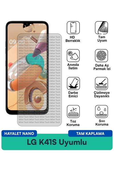 Milat Tech طبقة حماية للشاشة من LG K41S Hayalet Nano مقاومة للخدوش والصدمات