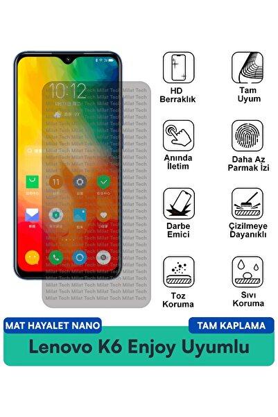 Milat Tech لينوفو K6 استمتع بطبقة حماية للشاشة من مات شبح نانو مضادة لبصمات ا...