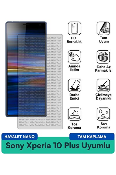 Milat Tech طبقة حماية للشاشة من سوني إكسبيريا 10 بلس هايلايت نانو مقاومة للخد...