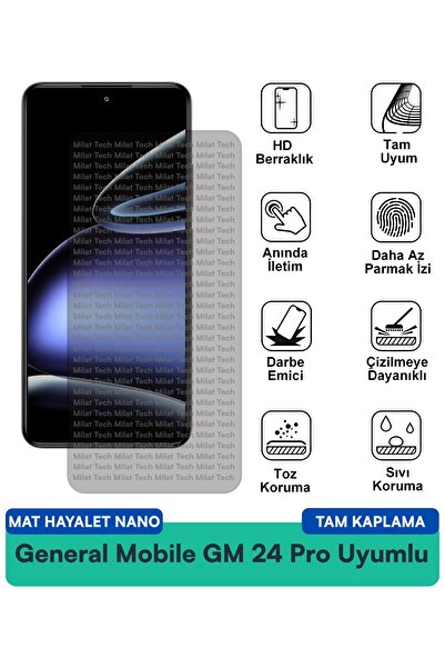 Milat Tech فيلم حماية الشاشة جنرال موبايل GM 24 برو مات هايتل نانو يقلل الانع...