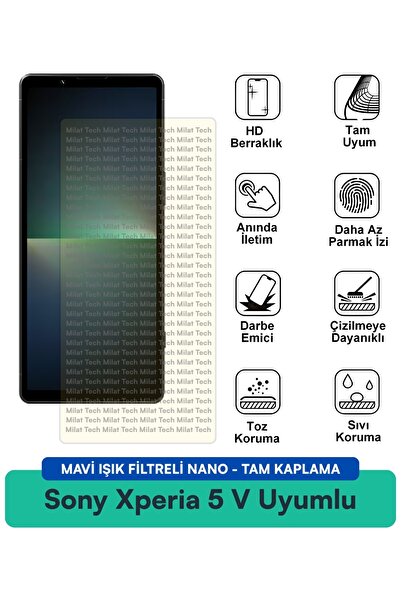 Milat Tech طبقة حماية للشاشة من سوني إكسبيريا 5 V مع فلتر الضوء الأزرق، مقاوم...