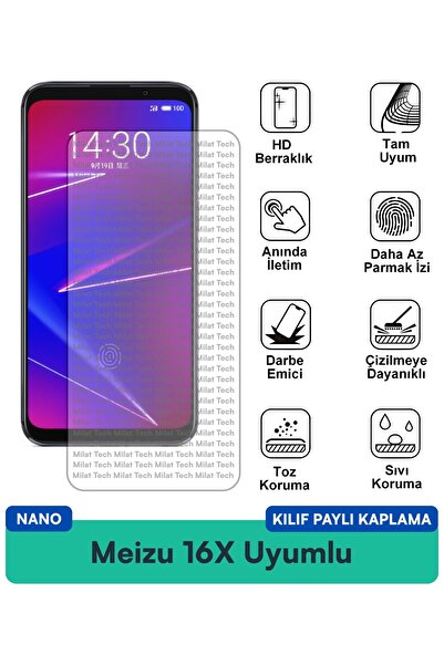 Milat Tech حافظة Meizu 16X Nano متوافقة مع طبقة حماية الشاشة المقاومة للخدوش ...