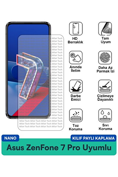 Milat Tech حافظة Asus ZenFone 7 Pro Nano متوافقة مع طبقة حماية الشاشة، حماية ...