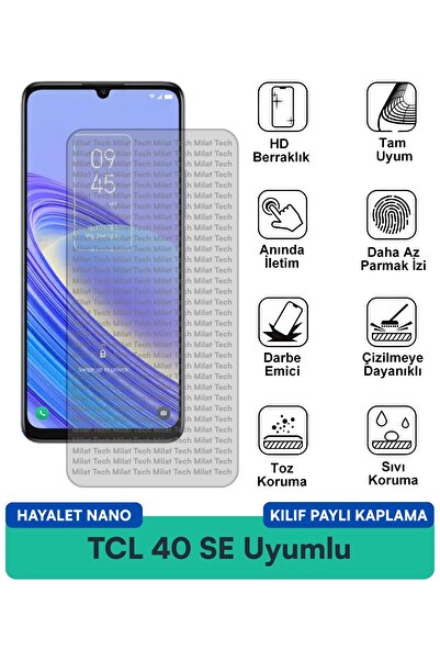 Milat Tech حافظة TCL 40 SE Hayalet Nano متوافقة مع فيلم حماية الخصوصية، مقاوم...