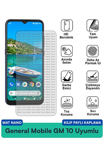 Milat Tech غطاء حماية نانو متوافق مع جهاز جنرال موبايل GM 10، فيلم حماية للشا...