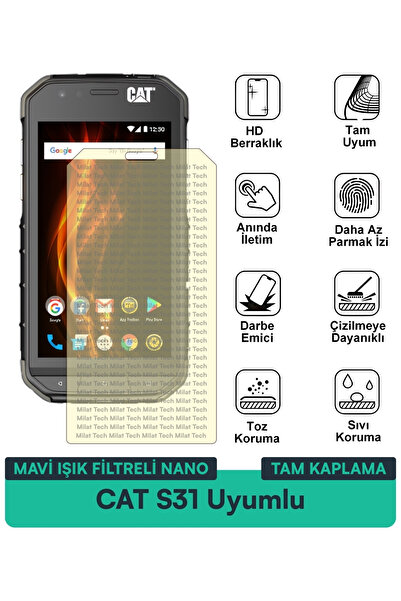 Milat Tech فيلم حماية شاشة نانو مع فلتر الضوء الأزرق CAT S31 مقاوم للخدوش وال...