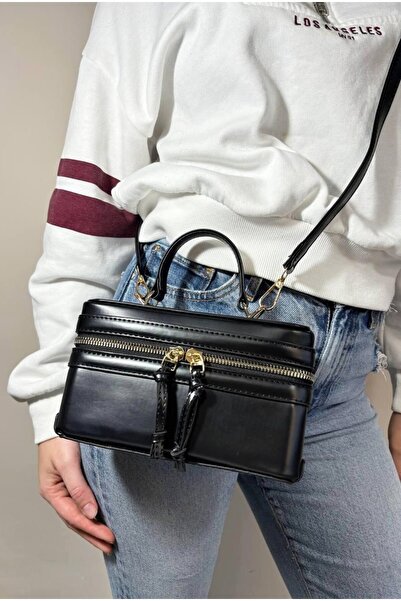Larolina حقيبة كتف وحقيبة كروس نسائية سوداء موديل صندوق