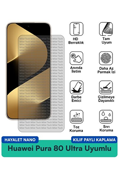 Milat Tech حافظة هواوي بورا 80 ألترا هايلايت نانو متوافقة مع طبقة حماية الشاش...
