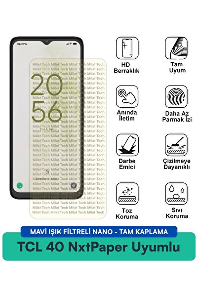 Milat Tech طبقة حماية للشاشة من TCL 40 NxtPaper مع فلتر الضوء الأزرق وطبقة حم...
