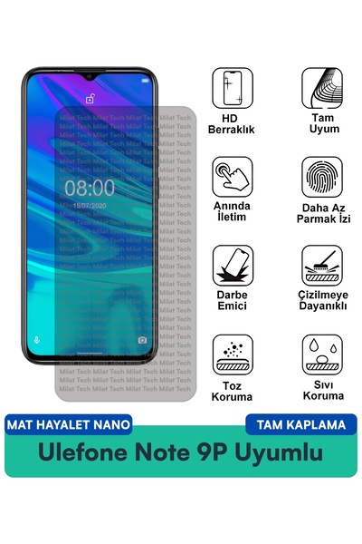 Milat Tech Ulefone Note 9P Matte Ghost Nano Screen Protection Film Resistant ...