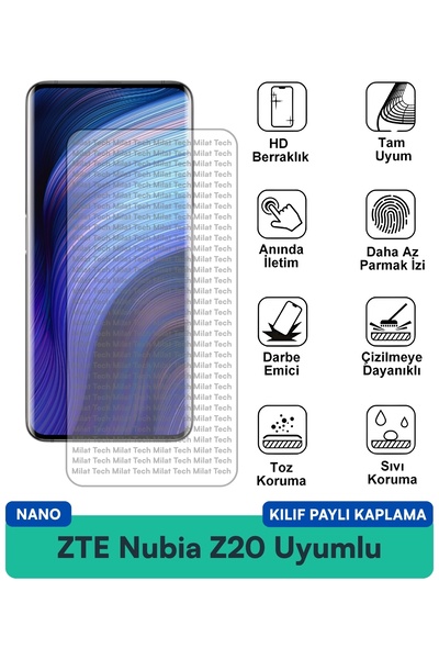 Milat Tech حافظة ZTE Nubia Z20 Nano متوافقة مع طبقة حماية للشاشة مقاومة للخدش...