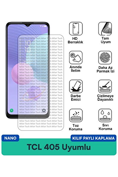 Milat Tech Tcl 405 Nano Case Compatible Screen Protection Film Anti-Scratch A...