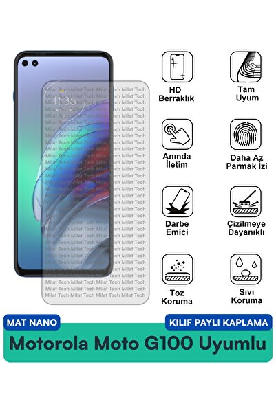 Milat Tech حافظة نانو مات من موتورولا موتو جي 100 متوافقة مع طبقة حماية الشاش...
