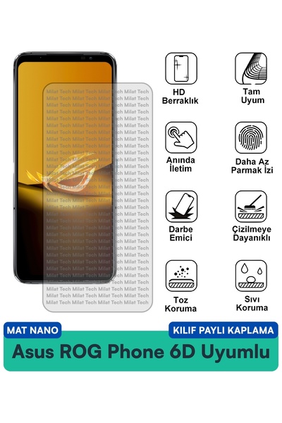 Milat Tech حافظة Asus ROG Phone 6 Pro Mat Nano متوافقة مع طبقة حماية الشاشة م...