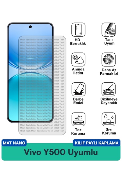 Milat Tech حافظة Vivo Y500 Matte Nano متوافقة مع واقي الشاشة، صديقة للعين، مق...