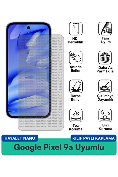 Milat Tech حافظة جوجل بيكسل 9a هايلايت نانو متوافقة مع الحماية من البقع ومضاد...