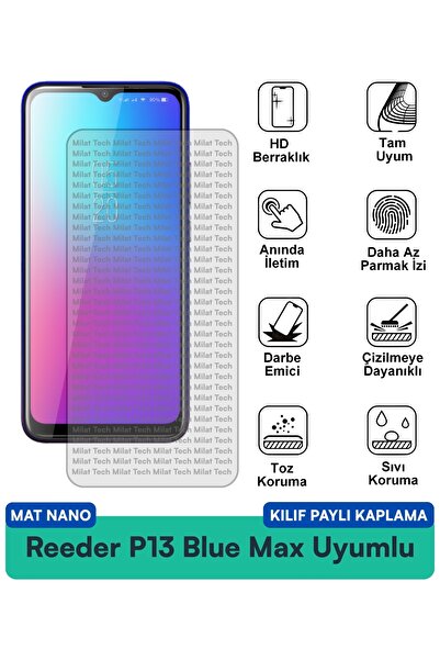 Milat Tech غطاء حماية نانو متوافق مع شاشة ريدر P13 بلو ماكس 2021 مقاوم للخدوش...
