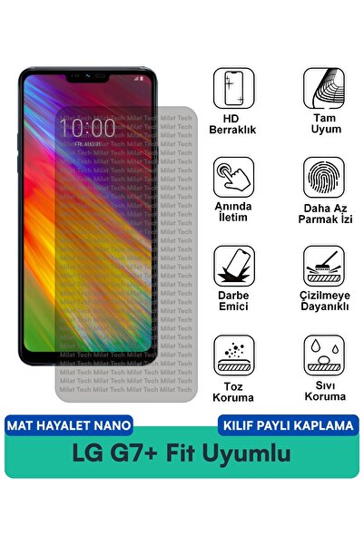Milat Tech غطاء حماية نانو متوافق مع هاتف LG G7+ Fit Mat Ghost، فيلم حماية لل...