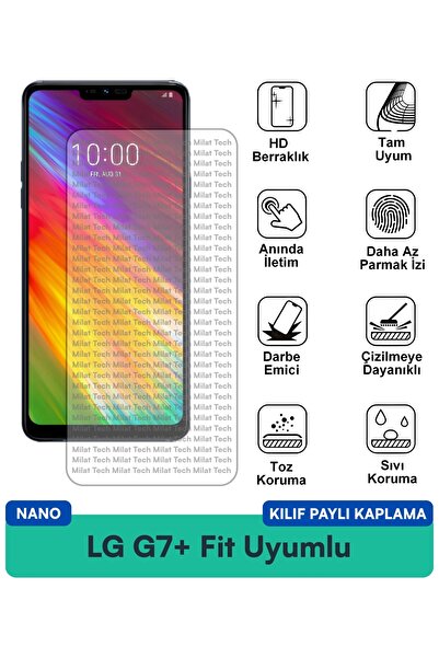 Milat Tech غطاء حماية شاشة متوافق مع LG G7+ Fit Nano مقاوم للخدوش والصدمات